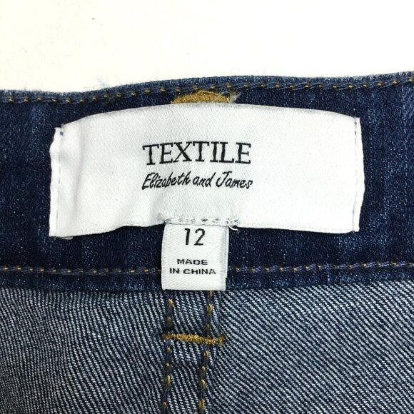 Elizabeth & James Textile Jeans Flare Leg High Rise Dark Wash size 12 length 32" - Picture 3 of 8